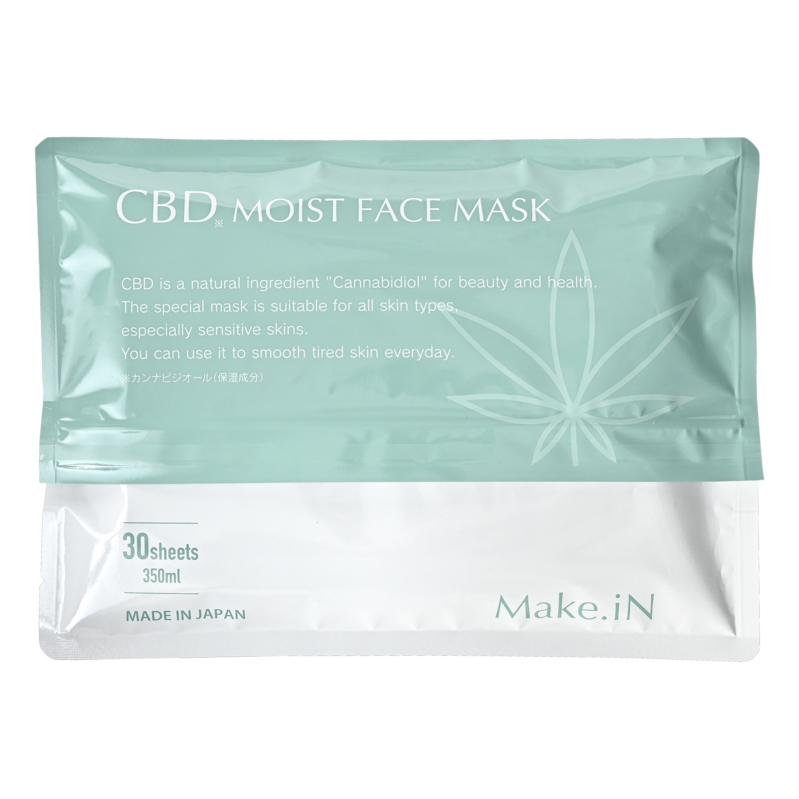 Make.iN CBD Moist Face Mask. Увлажняющая маска для лица на основе конопли Мейк.иН, 30 шт. (350 мл)